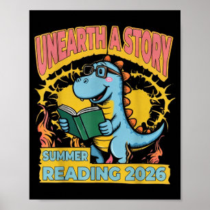 Poster Découvrez une histoire de dinosaures en lecture es