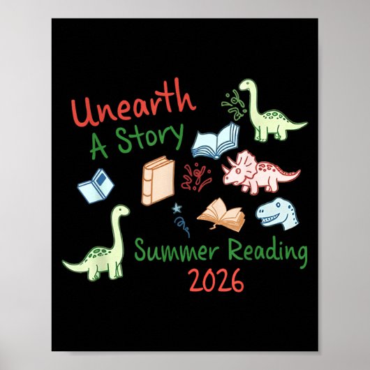 Poster Découvrez une histoire de lecture d'été 2026 dinos (Devant)