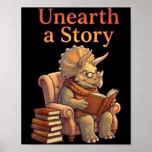 Poster Découvrez une histoire triceratops dinosaure lisan