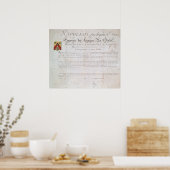 Poster Décret de noblesse créé en vertu du premier (Cuisine)