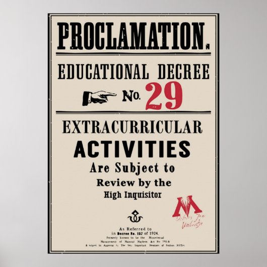 Poster Décret éducatif No29 (Devant)