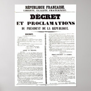 Poster Décret et proclamation de Napoléon Bonaparte