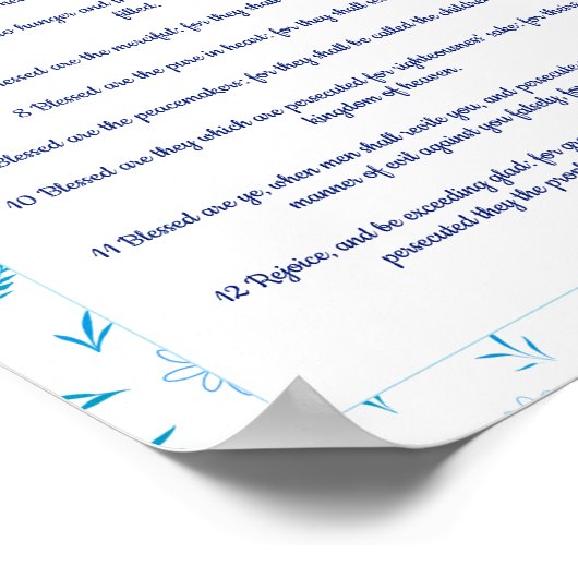 Poster d'écriture de la frontière florale Matthieu (Coin)