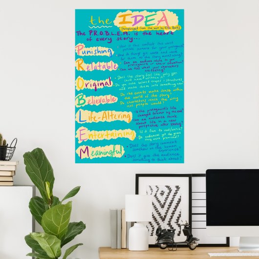 Poster d'écriture en classe Idea (Bureau à domicile)