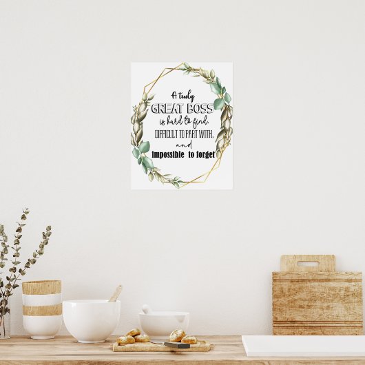 Poster d'écriture or Great Boss (Cuisine)