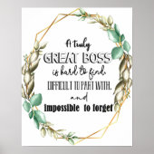 Poster d'écriture or Great Boss (Devant)