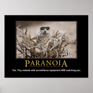 Poster d'écureuil démotivationnel : Paranoïa