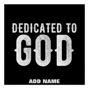 POSTER DÉDIÉ À DIEU COOL PERSONNALISABLE TEXTE BLANC