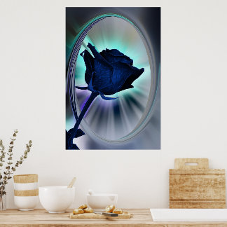 Poster Deep blue rose