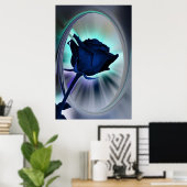 Poster Deep blue rose (Bureau à domicile)