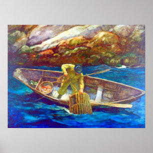 Poster Deep Cove Homard Man N. C. Wyeth ca. 1938