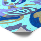 Poster "Deep is the Ocean" 12x12 Original Abstrait (Coin)