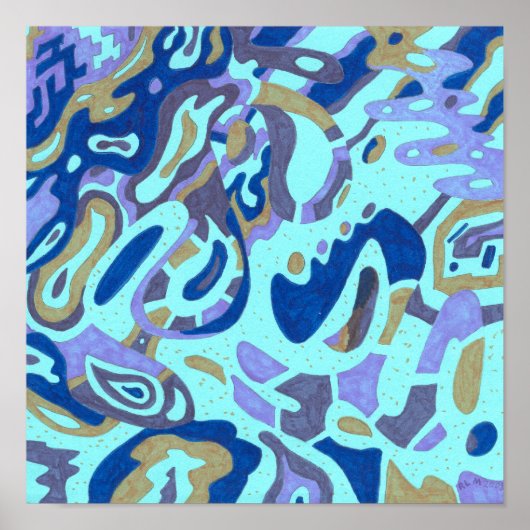 Poster "Deep is the Ocean" 12x12 Original Abstrait (Devant)