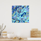 Poster "Deep is the Ocean" Original Abstrait (Cuisine)