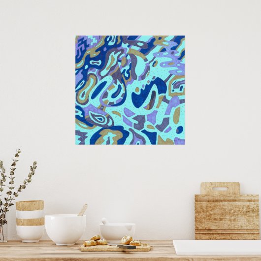 Poster "Deep is the Ocean" Original Abstrait (Cuisine)