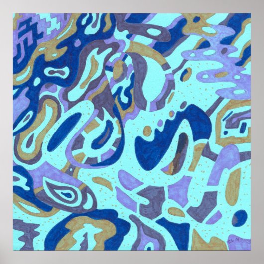 Poster "Deep is the Ocean" Original Abstrait (Devant)