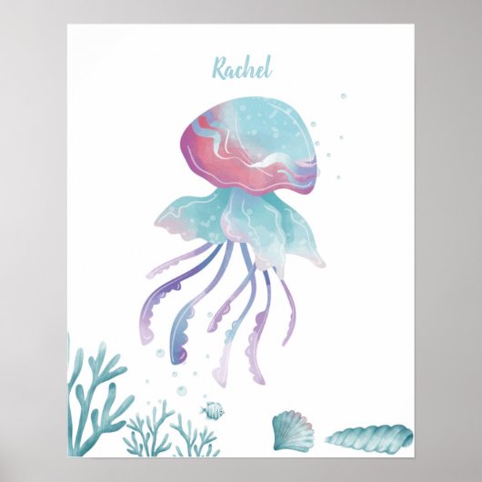 Poster Deep Jellyfish Love Personnalisable (Devant)