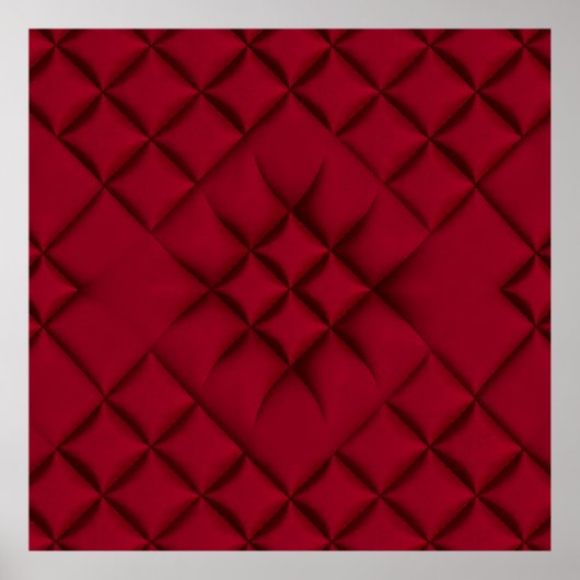 Poster Deep Red Quilted Leather Pattern (Devant)
