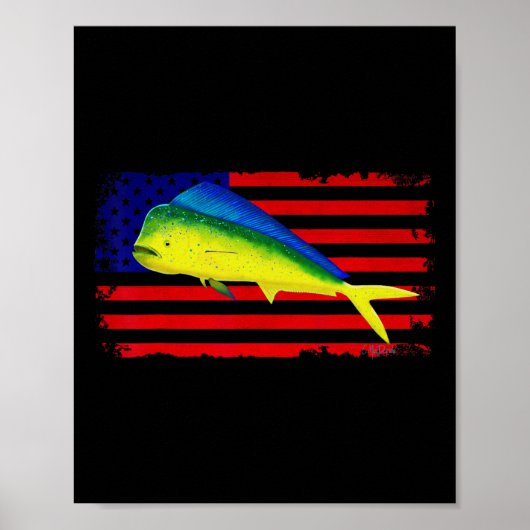 Poster Deep Sea Fishing Mahi Mahi America July 4th (Devant)