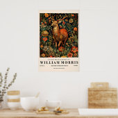 Poster Deer Art Print William Morris Style, Botanical (Cuisine)