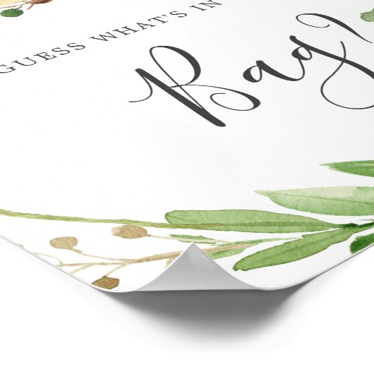 Poster Deer Baby shower Devinez ce qu'il y a dans le jeu  (Coin)