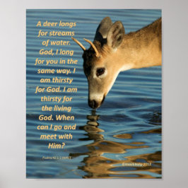 Poster - Deer Drink Water met Psalms 47:1-2