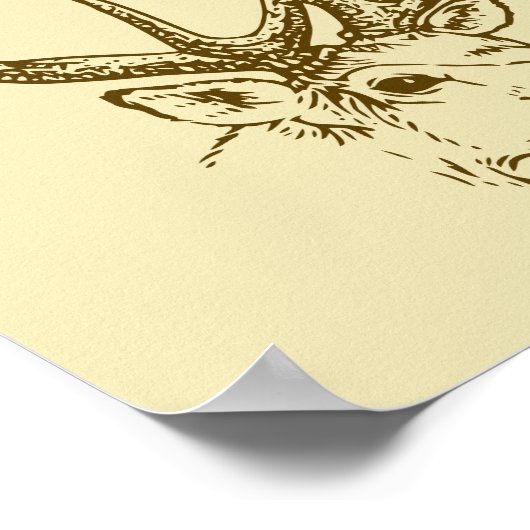 Poster Deer Head Illustration Graphic (Coin)