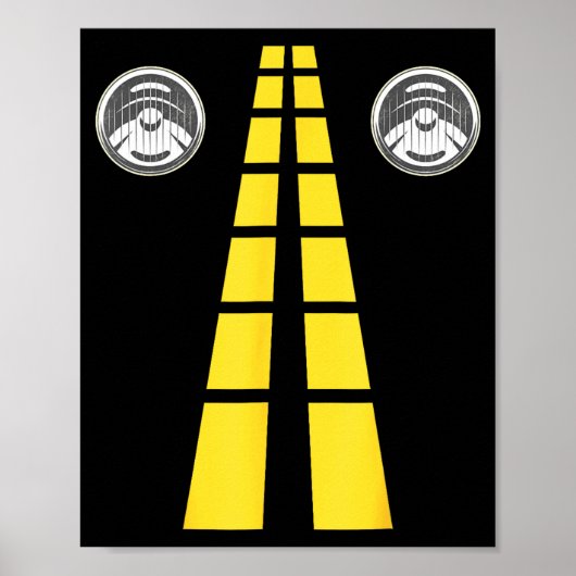 Poster Deer Headlights With Road Markings Couples Costume (Devant)