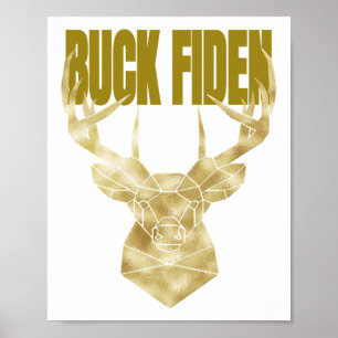 Poster Deer Hunter Buck Fiden Politique Anti-BIden Wall H
