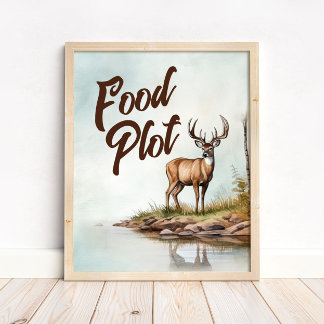 Poster Deer Hunting Birthday Food Plot Table Sign