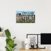 Poster Deer Lodge, Montana - Scènes de grandes lettres (Bureau à domicile)