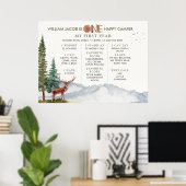 Poster Deer One Happy Camper Woodland Milestone (Bureau à domicile)