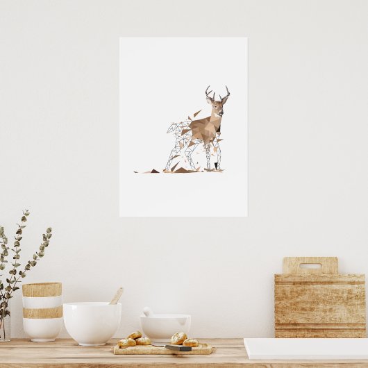 Poster Deer Polygon Art (Cuisine)