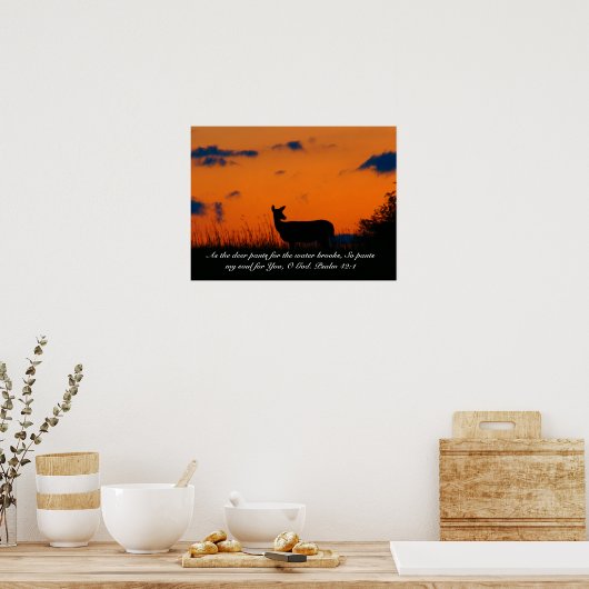 Poster Deer Sunset (Cuisine)