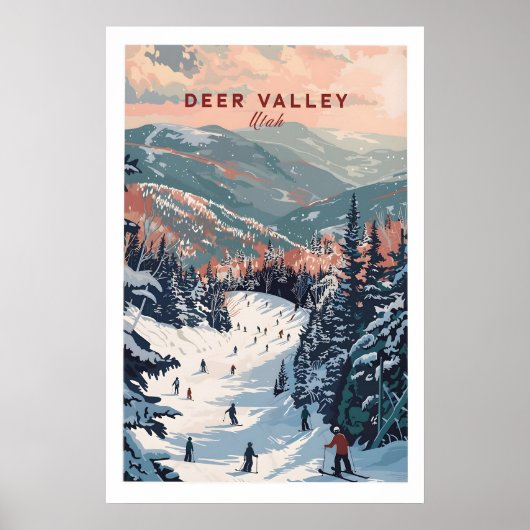 Poster Deer Valley Ski Print - Utah 1 (Devant)