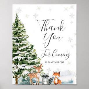 Poster Deer Winter ONE derland Merci pour venir