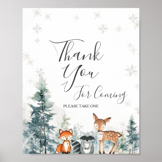 Poster Deer Winter ONE derland Merci pour venir (Devant)