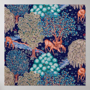 Poster Deers dans The Forest, William Morris