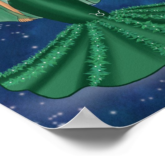 Poster Déesse du Taurus zodiaque dans l'espace galaxique (Coin)