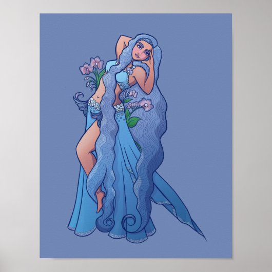 Poster Déesse du zodiaque du Verseau Danseuse du ventre A (Devant)