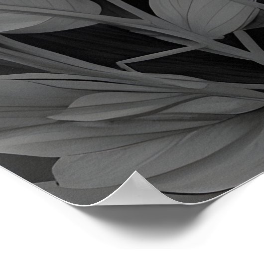 Poster Déesse florale en noir et blanc (Coin)