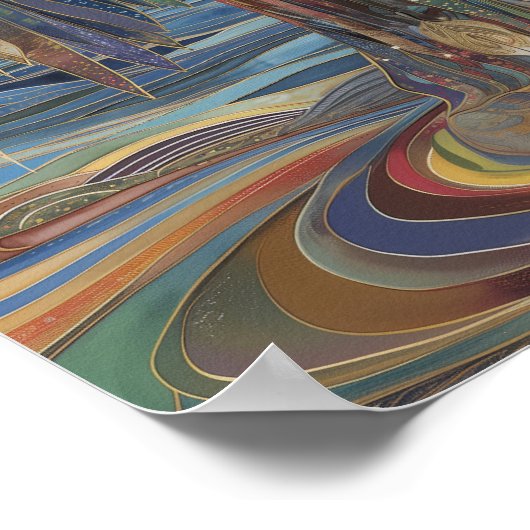 Poster Déesse Inanna Anunnaki Noir Arc-en-ciel Surréel (Coin)