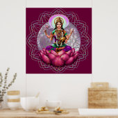 Poster Déesse Lakshmi - mandala de bénédiction de richess (Cuisine)