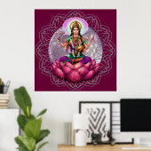 Poster Déesse Lakshmi - mandala de bénédiction de richess (Bureau à domicile)