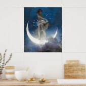 Poster Déesse Luna diffusant les étoiles la nuit (Cuisine)