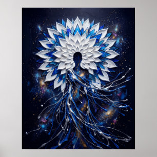Poster Déesse Mandala Impasto Céleste
