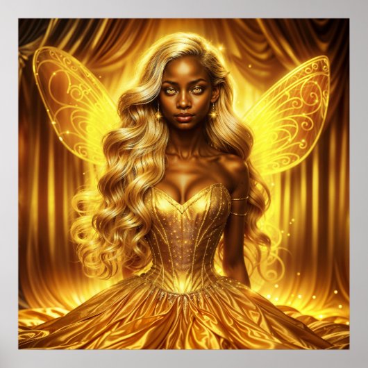 Poster Déesse mystique de la lumière avec des ailes de fé (Devant)