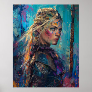 Poster Déesse Norse Freyja, Reine des Valkyries, Blonde"