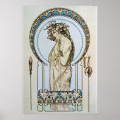 Poster Déesse turquoise Lune (Devant)