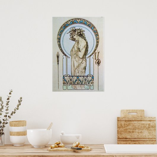 Poster Déesse turquoise Lune (Cuisine)